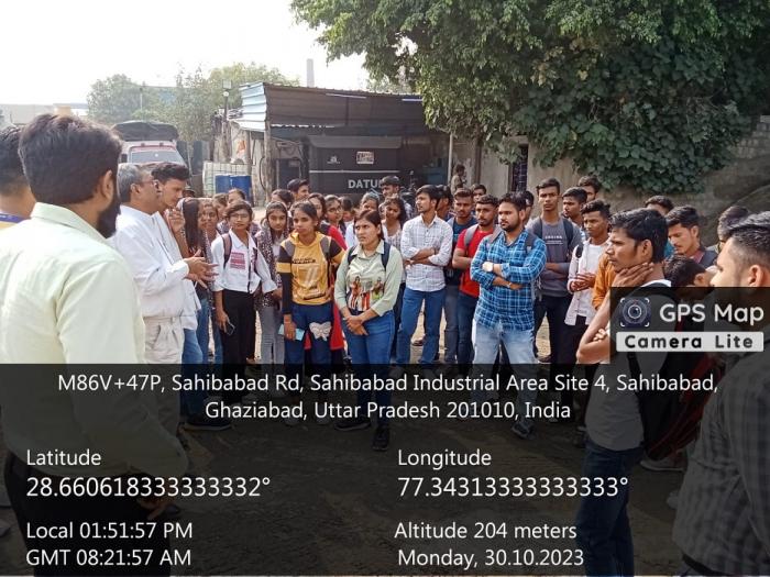 Department of Civil Engineering, SET, Monad University, Hapur organized an industrial visit at Techno Prime RMC Plant, Sahibabad, Ghaziabad on 30th October 2023 for B.Tech, 1st year students